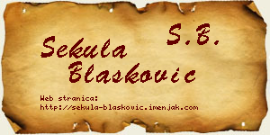 Sekula Blašković vizit kartica